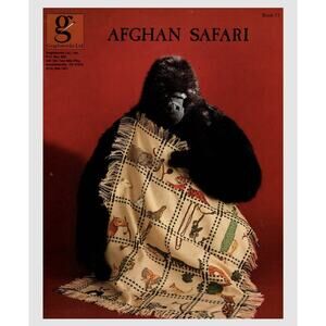 GRAPHWORKS Afghan Safari Cross Stitch Patten Gorilla Godzilla Animals 1989 VTG